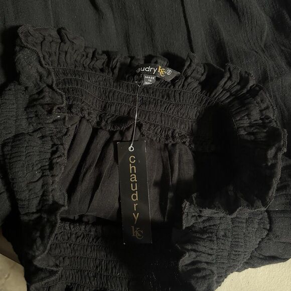 Chaudry KC Skirt Women Small Black Pull On High Low Boho Fairy Whimsygoth Witchy - Picture 7 of 9